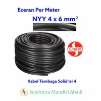 Kabel NYY 4x6 Supreme Tembaga Kawat Solid Isi 4 Per Meter