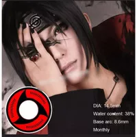 Softlens naruto uchiha itachi 14,5mm - lensa mata anime costplay