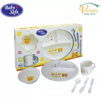 Baby Safe FS602 Feeding Set 6 pcs Yellow Alat Makan Bayi