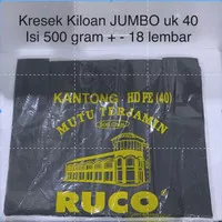 Kantong plastik Kresek hitam jumbo hdpe 40 kiloan tebal murah kuat ruc