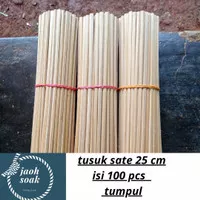 Tusuk sate bambu tumpul 25 cm isi 100pcs / tusuk stik