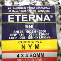 Kabel Listrik NYM 4x4 4 x 4 4x4mm 4 x 4 mm Eterna Meteran Eceran