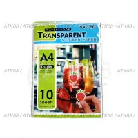V-Tec Transparan Sticker Photo Paper Waterproof A4 170gsm (10 Sheet)