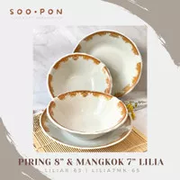 Piring Makan keramik 8 inch lilia