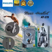 HEADSET HANDSFREE PHILIPS AT-178 EXTRA BASS BESI AT178 EARPHONE