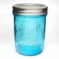 BALL MASON JAR - wide mouth 473ml / 16 oz - blue - penyimpanan makanan