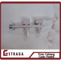 Kran Cabang / Kran Shower / Kran Mesin Cuci Tembok Minimalis Kotak