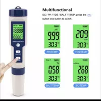 EZ9909 5 in 1 PH TDS EC Salinity Temperature Meter EZ-9909 Tester Salt