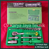 Kunci Sok Set 21 pc 6PT Tekiro / Hand Socket 1/4"-3/8" [4-19]MM PVC