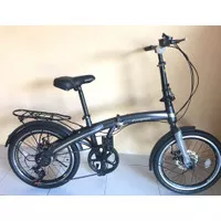 Sepeda lipat evergreen 20 inci 7 speed rem cakram