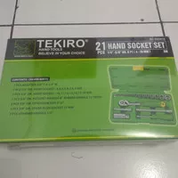 Tekiro Socket Set 21pc Square 1/4 - 3/8 inch Ukuran 4mm-19mm