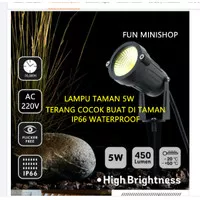 LAMPU TAMAN LED COB OUTDOOR WATERPROOF SOROT TAMAN 5W FLASHSALE