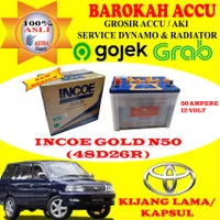 AKI MOBIL TOYOTA KIJANG KAPSUL INCOE GOLD N50 / 48D26R ,50 AH