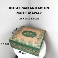 Kotak Makan Kardus Motif Mawar/Multipurpose Box/Kotak Roti SIZE 25