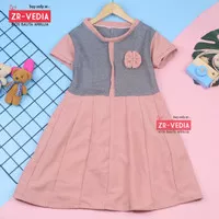 Dress Maudy Size 5-6 Tahun / Dres Anak Cewek Gaun Pesta Lengan SD