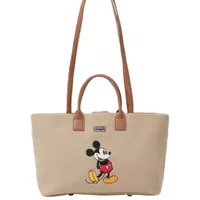Gracegift Mickey Mouse Canvas Tote Bag - Beige