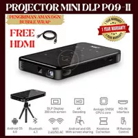 Projector DLP P09-II Mini DLP Proyektor 4K HD 50ANSI Lumens 1GB / 8GB