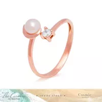 Cincin Emas Mutiara The Caribbea Cosmic Series Moon Pearl Ring