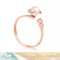 Cincin Emas Mutiara The Caribbea Saturn Cosmic Series Pearl Ring