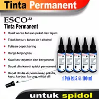 Tinta spidol permanent/permanen/marking Esco pak 100 ml