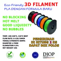3D Printer Filament Roll Kualitas Terbaik 1kg PLA ABS (dgn box)