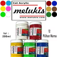 Cat untuk Melukis Cat Acrylic / Akrilik 12 Warna Isi 200ml