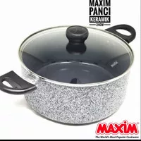 panci MAXIM neostone dutch oven 24cm casserole kuah kuping tutup kaca