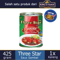 Three Star Sarden saus sambal Makanan Kaleng 425g