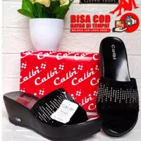 SANDAL WEDGES WANITA CALBI TERBARU SENDAL KASUAL CASUAL FLAT SELOP SLO