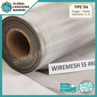 WIREMESH 60 STAINLESS (316) 1MX1M / WIRE MESH 60/ WIRE SCREEN 316 SS
