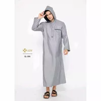 baju muslim gamis jubah Hoodie Jubba kupluk pria dewasa premium modern