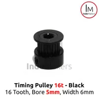 Timing Pulley 16 teeth for NEMA 17 Bore 5mm Belt GT2 6mm BLACK