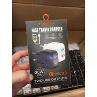 Travel Charger QC 3.0 Fast Charger Quick Charger Samsung Iphone Oppo - Hitam