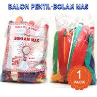 Balon Pentil Bohlam Mas - pack isi 100 pcs - BALON PENTIL BOHLAM MAS