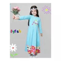 GAMIS ANAK PEREMPUAN/GIRL JELLYFISH FLOWER PRINCES BLUE SIZE 6