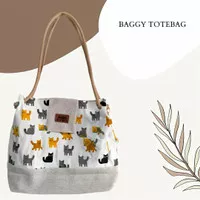 Totebag tali sumbu kanvas+goni / Totebag tali sumbu wanita