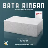 Bata Ringan (AAC) Hebel Merk BROCO ukuran 7,5cm / 10cm