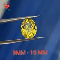 Batu Vivid Yellow Safir 10x8 Oval Cutting Corundum Created