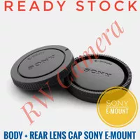 Body plus Rear Lens Cap Sony E-mount Tutup Bodi Lensa A7 A6000 A7ii