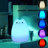 Lampu Kamar Tidur LED Karakter Kucing Lucu RGB lampu Hias Unik Led