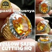 cincin batu yellow safir cutting diamond