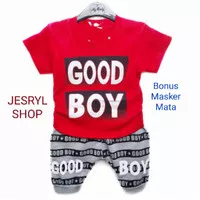 Baju kaos bayi cowok good boy setelan all size 0-1 th