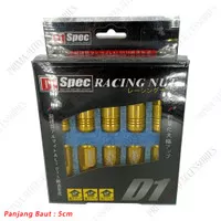 Lugnut / Lug Nut / Baut Roda Racing D1 SPEC 1,25mm - Gold