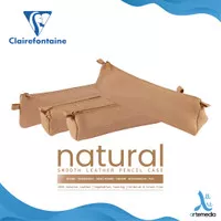 Tempat Pensil Clairefontaine Natural Real Smooth Leather Pencil Case