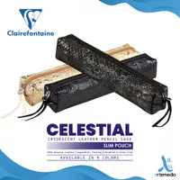 Tempat Pensil Clairefontaine Celestial Slim Pouch Leather Pencil Case