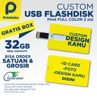 Flashdisk kartu 32GB usb ID Card Custom Print 2 sisi Souvenir Promosi