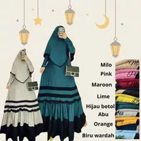 gamis set khimar syari baju wanita muslim terbaru murah hijab lebaran