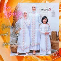 Baju Gamis Turki Terbaru Couple Ibu Anak Hawa 154 putih Hitam Original