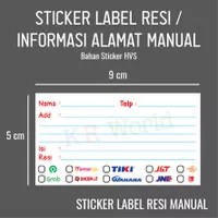 STICKER LABEL RESI / INFORMASI ALAMAT PENGIRIMAN MANUAL