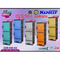 Lemari Pakaian 1 pintu Napolly CLS 55 L Sakura plastik rak laci baju
